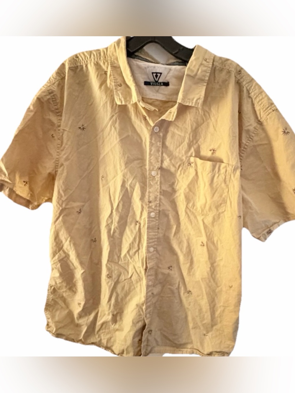 vissla Short Sleeve button up shirt Xxl Yellow